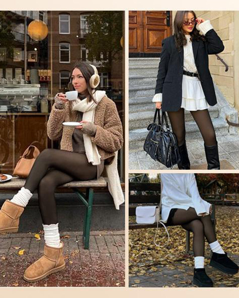 Florina – Półprzezroczyste rajstopy z podszewką z polaru