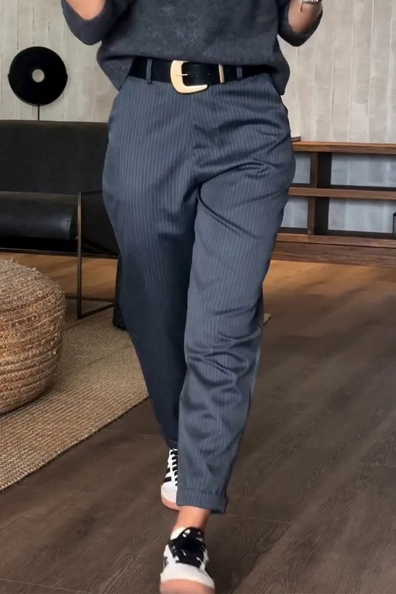 Calyra - Eleganckie spodnie w paski