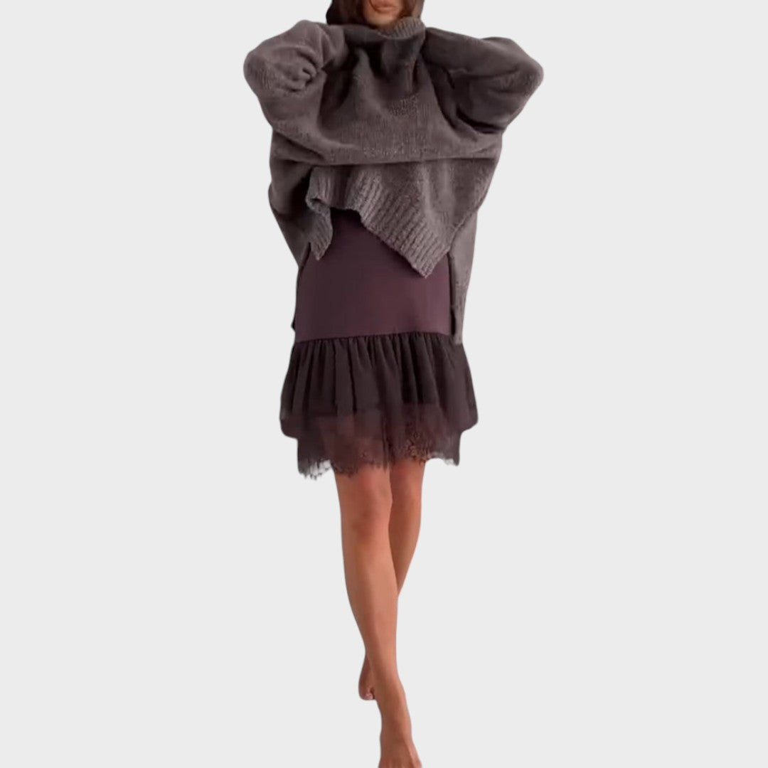 Heliora – Elegancki zestaw sweter i sukienka